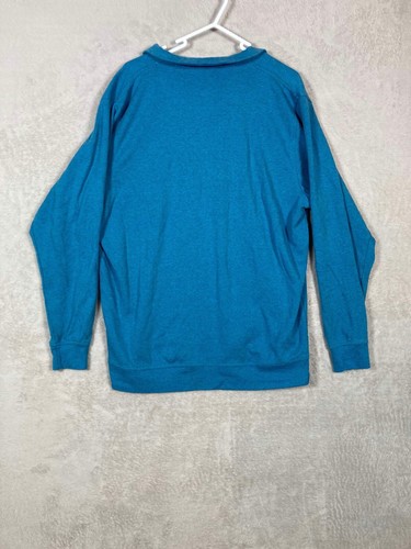 Peter Millar Heather Interlock Quarter Zip Pullover Sweater Mens Size XL Blue - Picture 2 of 5