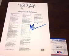 Matt Berninger The National Coney Island Signed Lyric Sheet PSA
