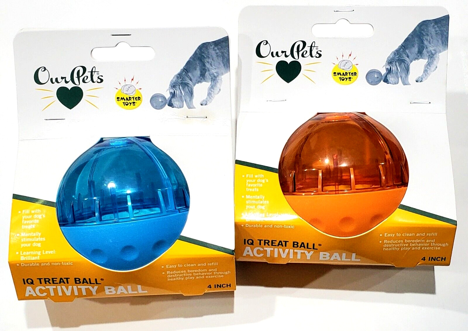 2 IQ Treat Ball Activity For Dogs Favorite Treats Easy Clean And Refill Our Pets