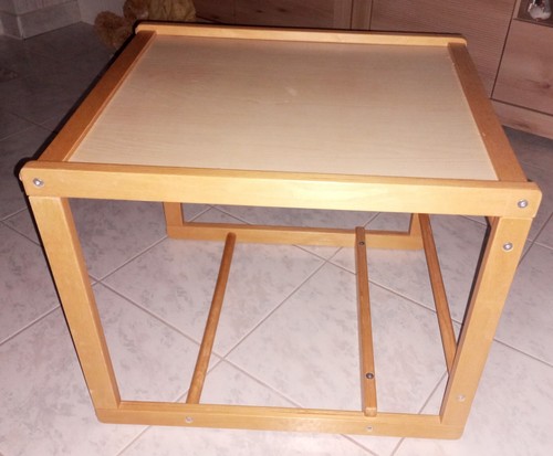 Kindertisch, Basteltisch, Beistelltisch. Gestell aus massiv Holz, H44cm - gebr. - Bild 4 von 12