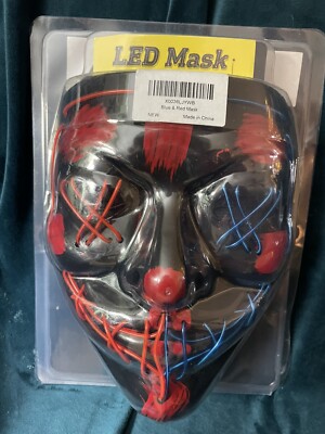 Halloween LED Mask, Light up, 2 colors, 3 Modes, Scary Mask for Parties