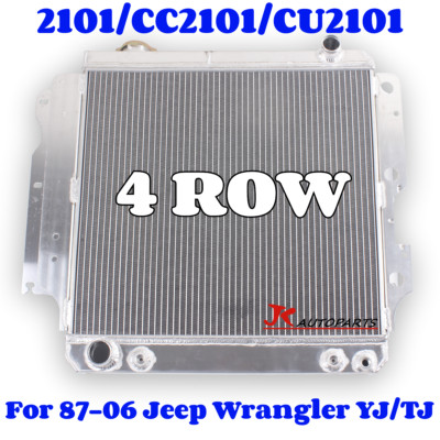 4 Row Radiator for 1987-2004 2005 2006 Jeep Wrangler YJ TJ 2.4L 2.5L 4.0L 4.2L