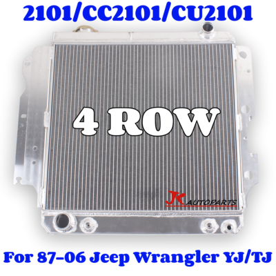 ASI Performance 4-Row Aluminum Radiator W/ Cap – For 1987-2006 Jeep Wrangler YJ/TJ (4 Cyl & 6 Cyl)