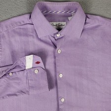 Robert Graham Shirt Mens Size 15.5 39 Purple Dress Button Up Long Sleeve