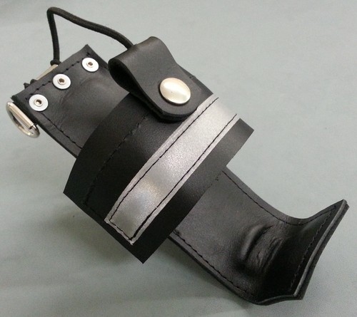 Firefighter Leather REFLECTIVE Radio Strap 5 pc. Combo Set Black XL Length - Picture 9 of 10