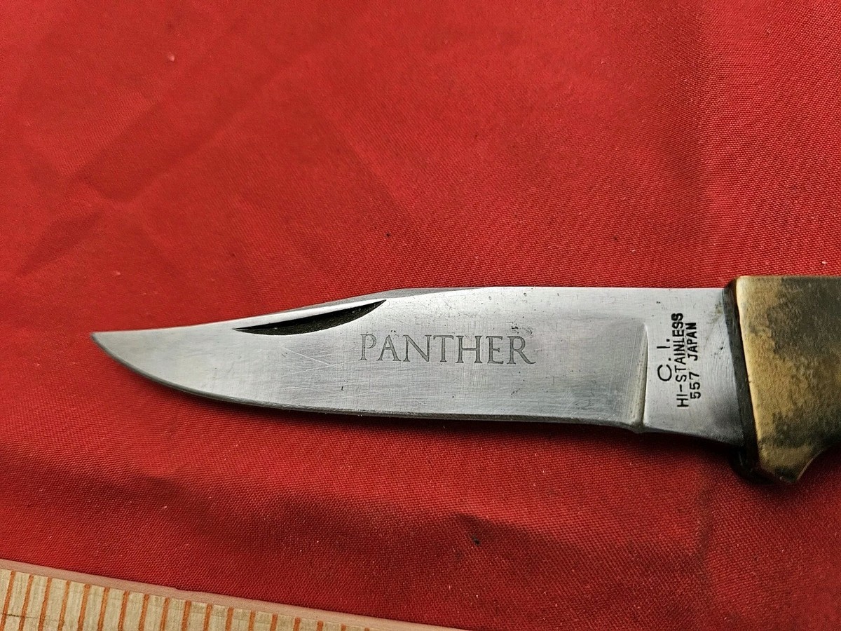 Vintage C.I. Panther H1 Stainless 557 Folding Lockback Knife Japan