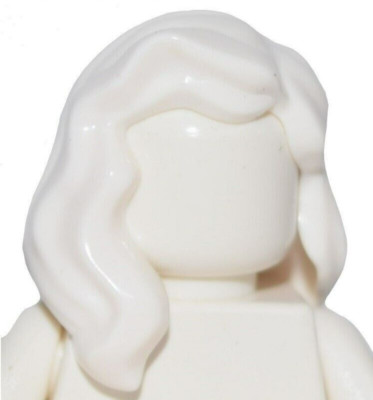 Lego Haar Perücke für weibliches Mädchen Minifigur lang weiß gewellt Frau Claus Weihnachten