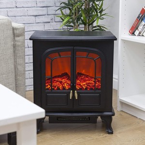 Poele A Bois Style Electric Fire 2 Porte Log Effect 1000 W Et 2000