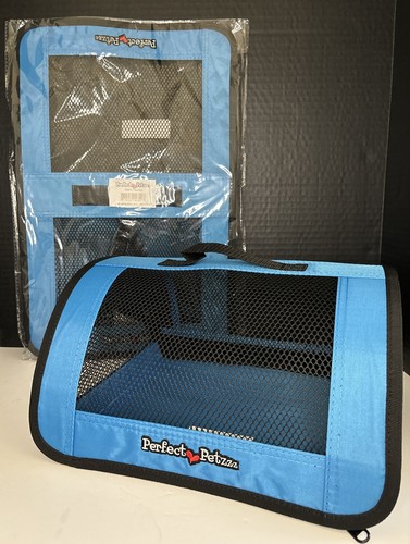 Perfect Petzzz Blue Carrier for Toy Dog or Cat Mesh Set Of 2 New