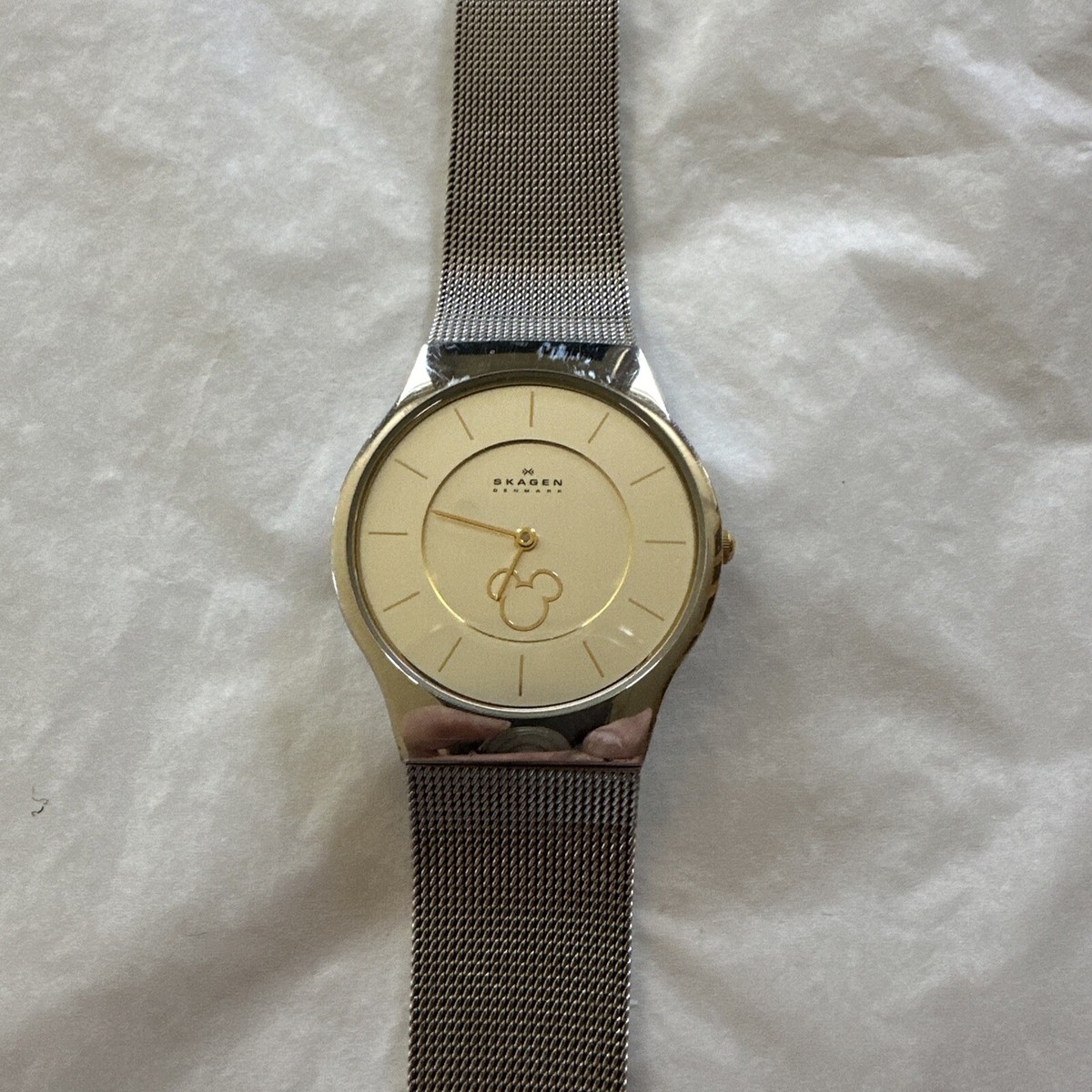 Disney x Skagen Minimalist Mickey Mouse Silhouette Stainless Steel Ladies Watch Mickey Mouse Watch, Citizen Disney Watch, Polished Stainless  main image 2