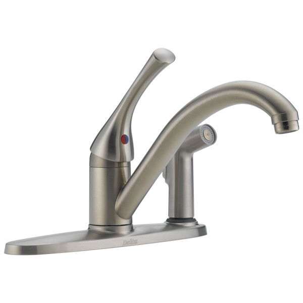 Delta Classic Kitchen Faucet w/ Integral Spray Stainless-Certified Refurbished