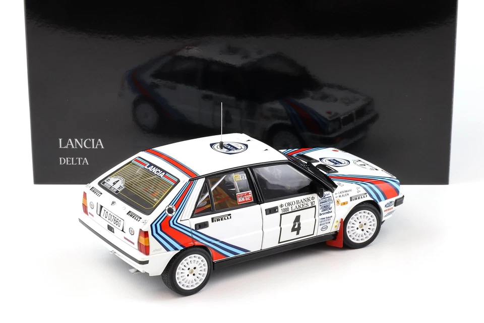 1:18 Kyosho Lancia Delta HF 4WD 1987 Rally 1000 Laghi #4 Alen/Kivimaki 08960B - Immagine 3 di 4