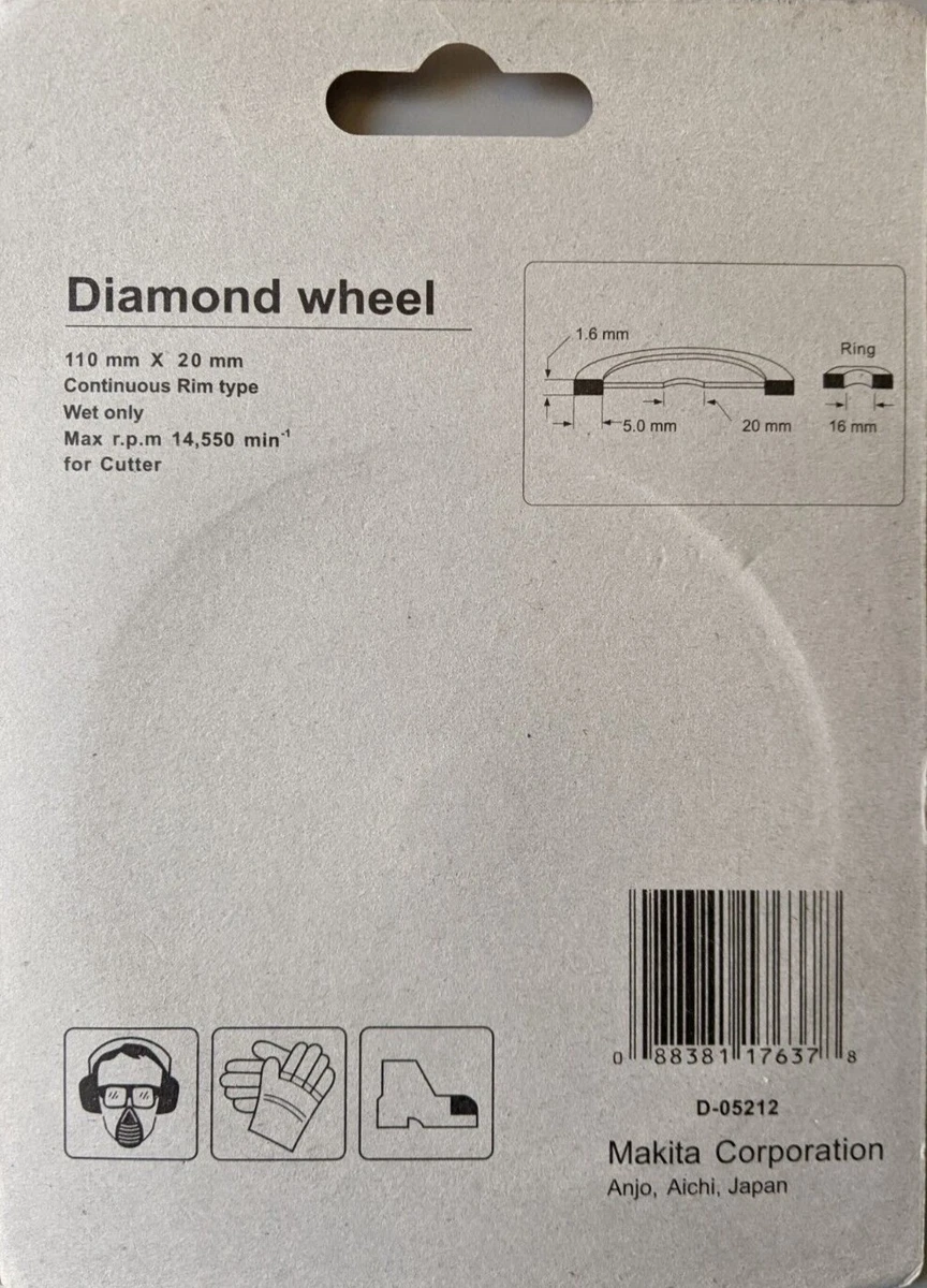 Makita D-05212 Accessories, Diamond Wheels for Cutters 