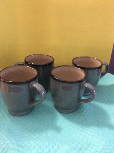 Mikasa Set of 4 Gourmet Basics Belmont Stoneware Green Coffee Mugs