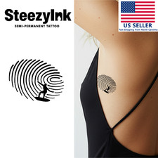 SteezyInk temporary tattoo Fingerprint surf last upto 2 weeks 2 x 2 inch