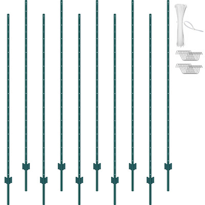 7 Feet Fence Post 10 Pack T-Post Heavy Duty Metal Fence Posts Green | eBay