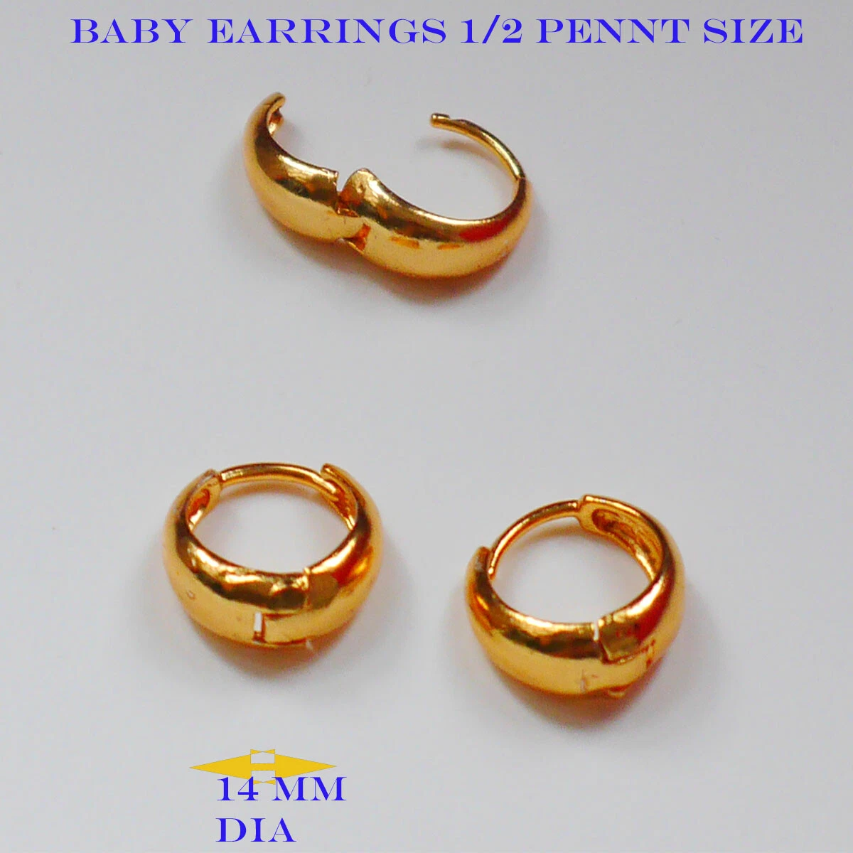 Children's Sterling Silver or Gold-tone Cubic Zirconia Baby Hoop Earrings  Kids Small 3x12 Mm - Walmart.com