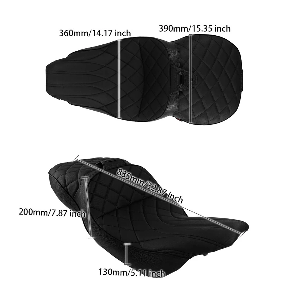 1997-2007 For Harley Electra Glide Ultra FLHTCU Seat Front & Rear Seat New Style - Image 2 of 4