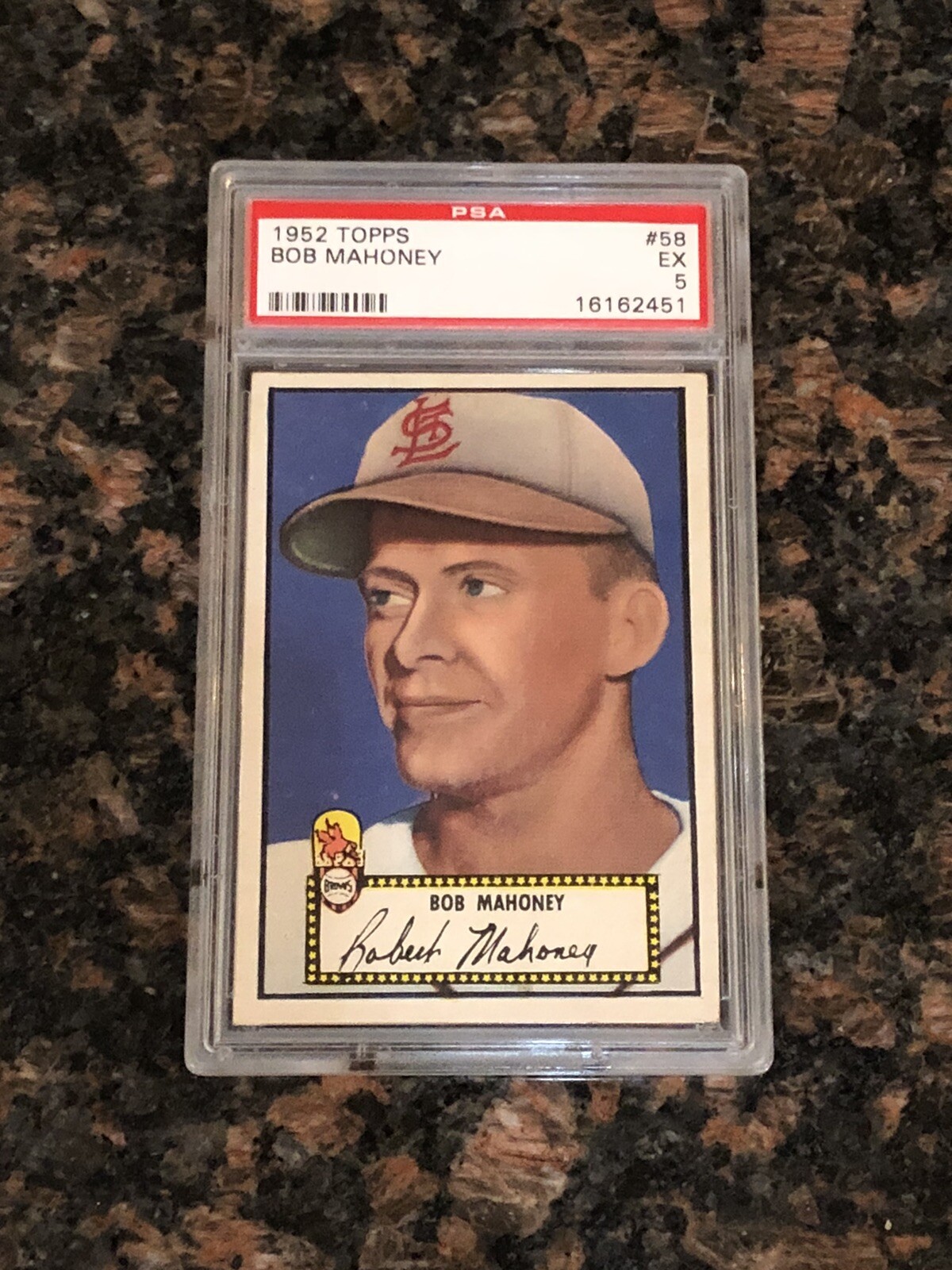 1952 Topps Bob Mahoney #58 Baseball Card Black Back PSA 5
