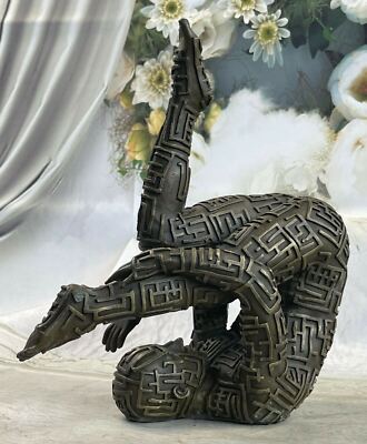 Messingskulptur Von Dali Surrealist Abstrakte Modern Art Yoga Mann Statue Dekor