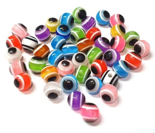 100 Nazar Boncuk Türkische Blau Auge Kunststoff Perlen Schmuck 6/8/10mm Evil Eye - Bild 8 von 11