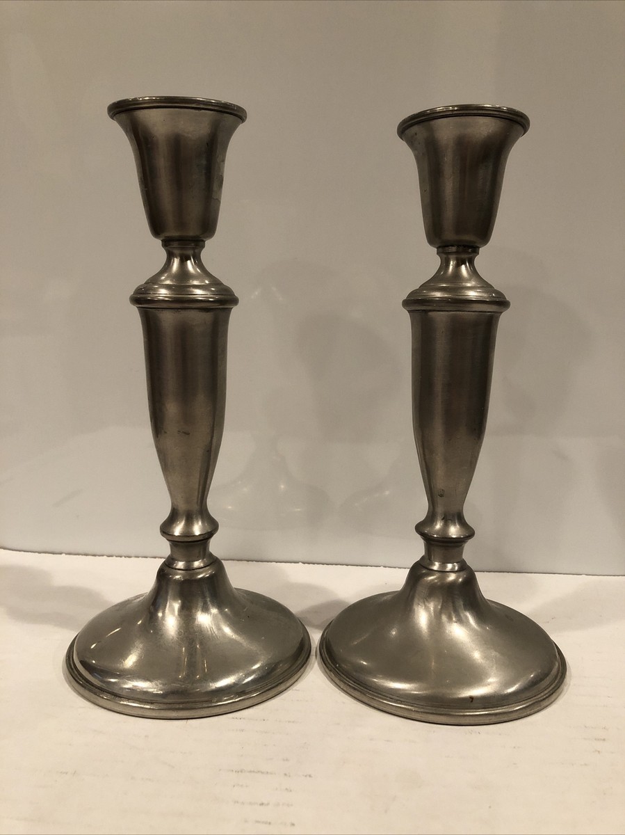 Vintage Empire Pewter Weighted Candlestick Holder 8 Vintage Empire Pewter Weighted Candlestick Holder 8