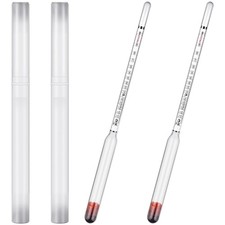 2 Pcs Alcohol Hydrometer 0200 Proof Wine Making Measuring Device For Distilling