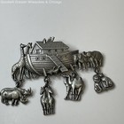 Vintage J.J Silver Tone Noah's Ark Charm Brooch 25.9g — photo 1