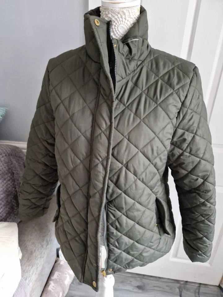 Atmosphere Kahki Green Padded Barbour Style Coat 18 Bnwot Polyester - Image 4 of 4