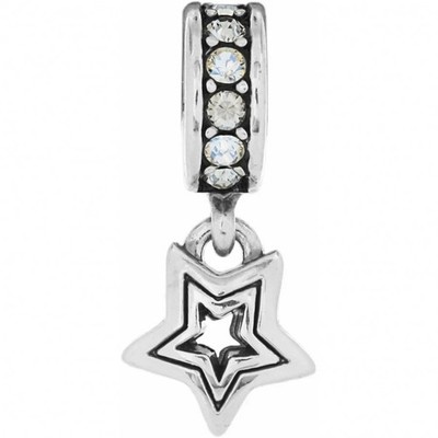 Brighton dangling SHOOTING STAR Clear White Spacer Charm Bead  NWOT