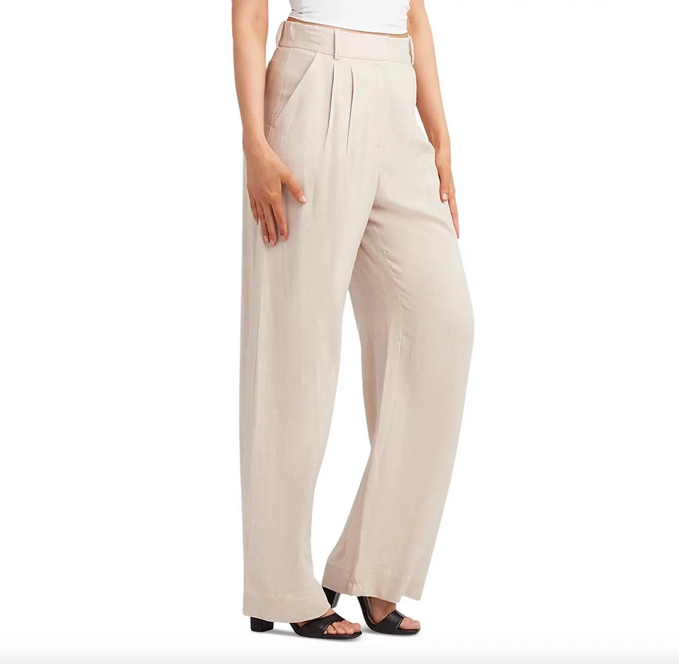 Bcx 青少年褶前中腰阔腿裤 - 磨砂 — 第 4/4 张图片