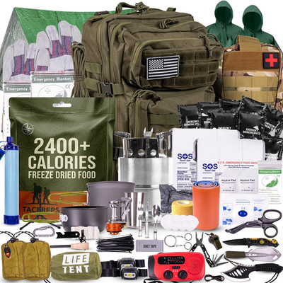 72 Hour Survival Kit, 45L Bug Out Bag with Emergency Food, Water Filter, First A