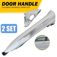 2X Front Left LH Outer Door Handle For Hyundai Elantra 11-16 w/Cover Chrome