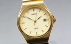 *N MINT* Vintage SEIKO Spirit 5P32-6B30 Gold Date Men 34mm QZ Watch From JAPAN