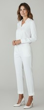 Vince Camuto Ivory Womens Dress Pants Size 14 Cuffed High Waisted Ankle Length