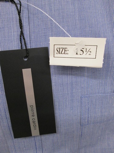 Pierre Cardin Blue Long Sleeve Button Up Shirt Men's Collar 15.5" BNWT - Picture 3 of 4