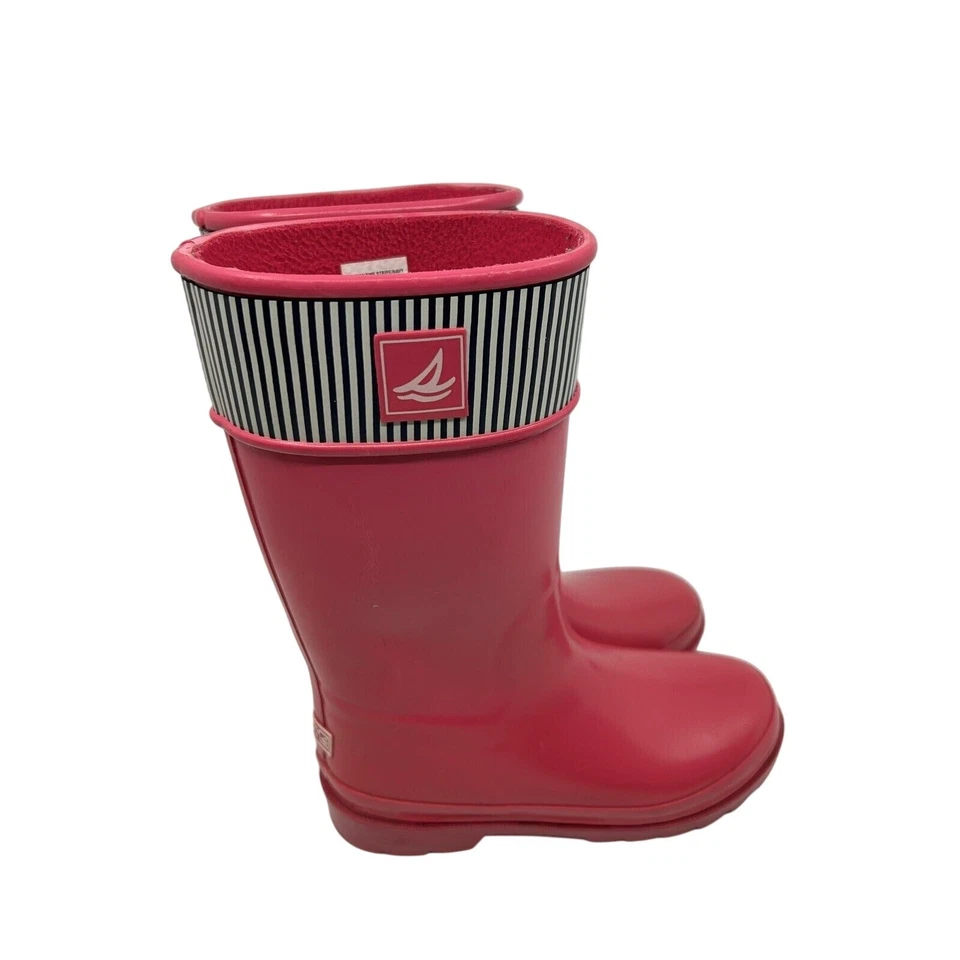 Sperry Topsider Girls Pelican Pink Rain Boots Size 2 Fleece-Lined Waterproof - Image 2 of 4