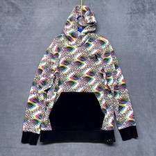 The North Face Hoodie Boy Medium Multicolor Glitch Print Cotton Stretch Pullover