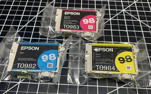 Epson 98 Tintenpatronen Original Open Box Menge 3 Tintenpatronen alle versiegelt cym - Bild 1 von 2