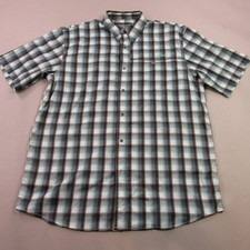 Ariat Shirt Mens Large Short Sleeve Button Front Pocket Outdoors Plaid Workwear