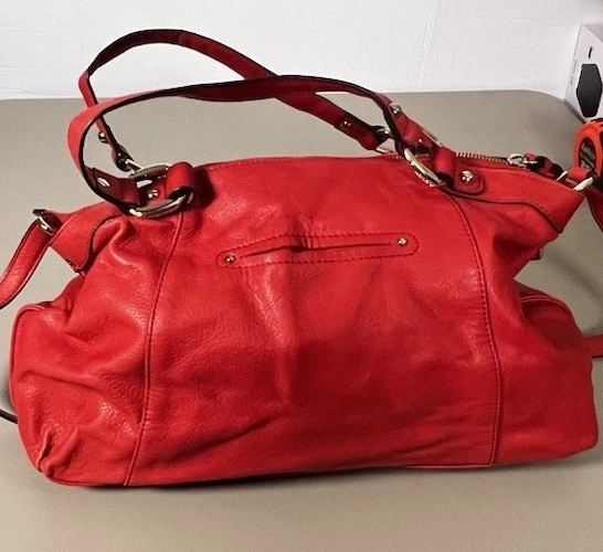 B Makowsky Diseñador ROJO Cuero Estampado Leopardo Forro Monedero Bolso de Hombro Y2K Foto 2 de 4