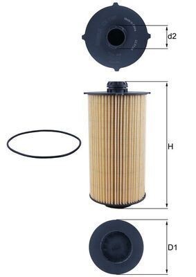 MAHLE OX1186D OIL FILTER