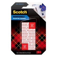 Scotch 108 Indoor White Removable Double Sided Mounting Square 1 L x 1 W in.