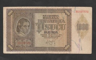 1000 Kuna Kroatien Deutsche Besatzung 1941
