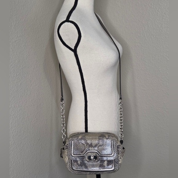 Coach Campbell SilverGray Python Exotic Snakeskin… - image 3