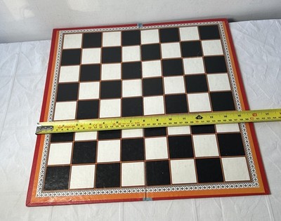Vintage Red Draughts Dame Brettspiel - Retro Holz Klappbrett