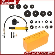 Findmall 15 Ton 1/2" to 4" Hydraulic Knockout Punch Driver Tool Kit with 10 Dies