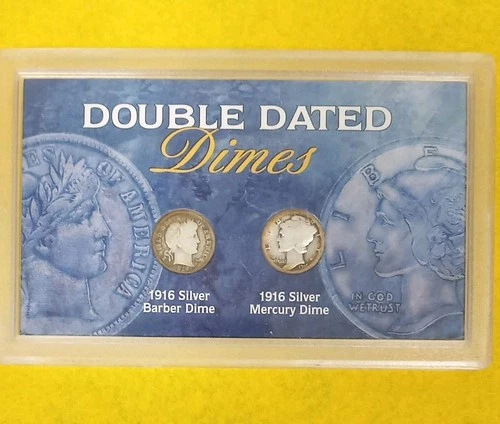1916 “Double Dated Dime” Set 1916 Barber And Mercury