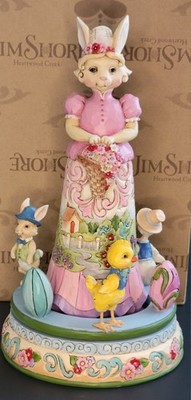Jim Shore Easter Blessings Go Around Bunny Rabbit Chick Goose Eggs Rotates 2016