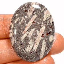 Natural Chinese Writing Jasper Oval Cabochon Gemstone 56.5 Ct 35X28X6 mm A-37005